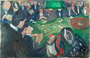 Edvard Munch, mest känd för sitt ikoniska verk "Skriet", skapade också målningar som utforskade temat hasardspel.
